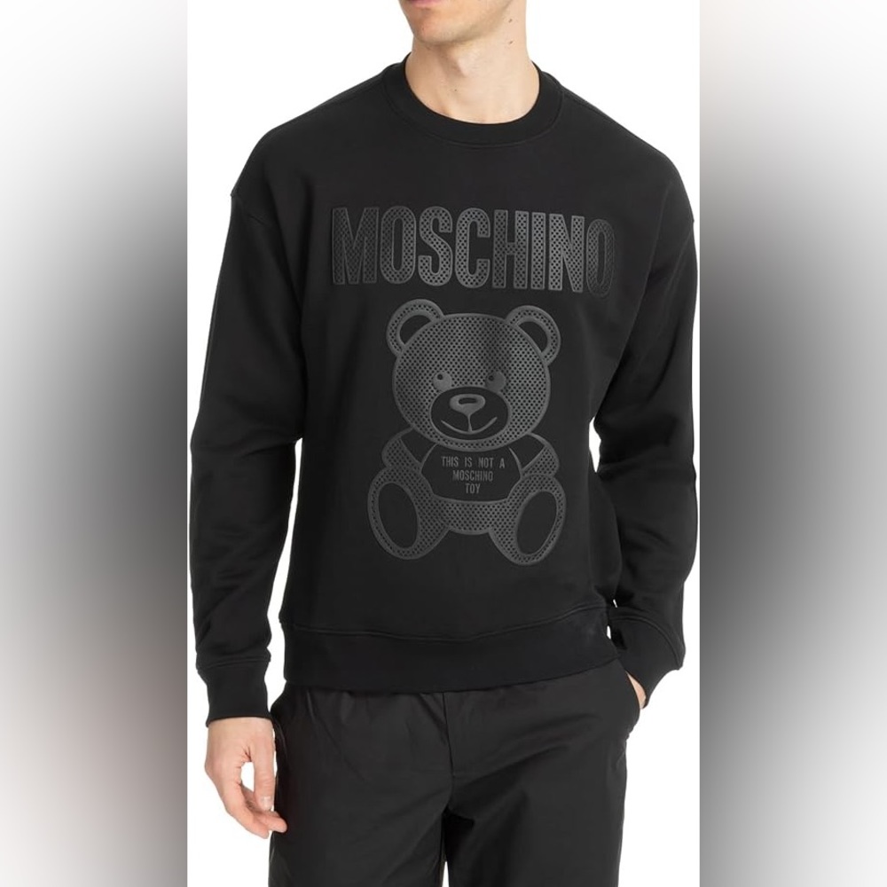 NWT Moschino black Teddy Bear organic cotton sweatshirt - Picture 2 of 10